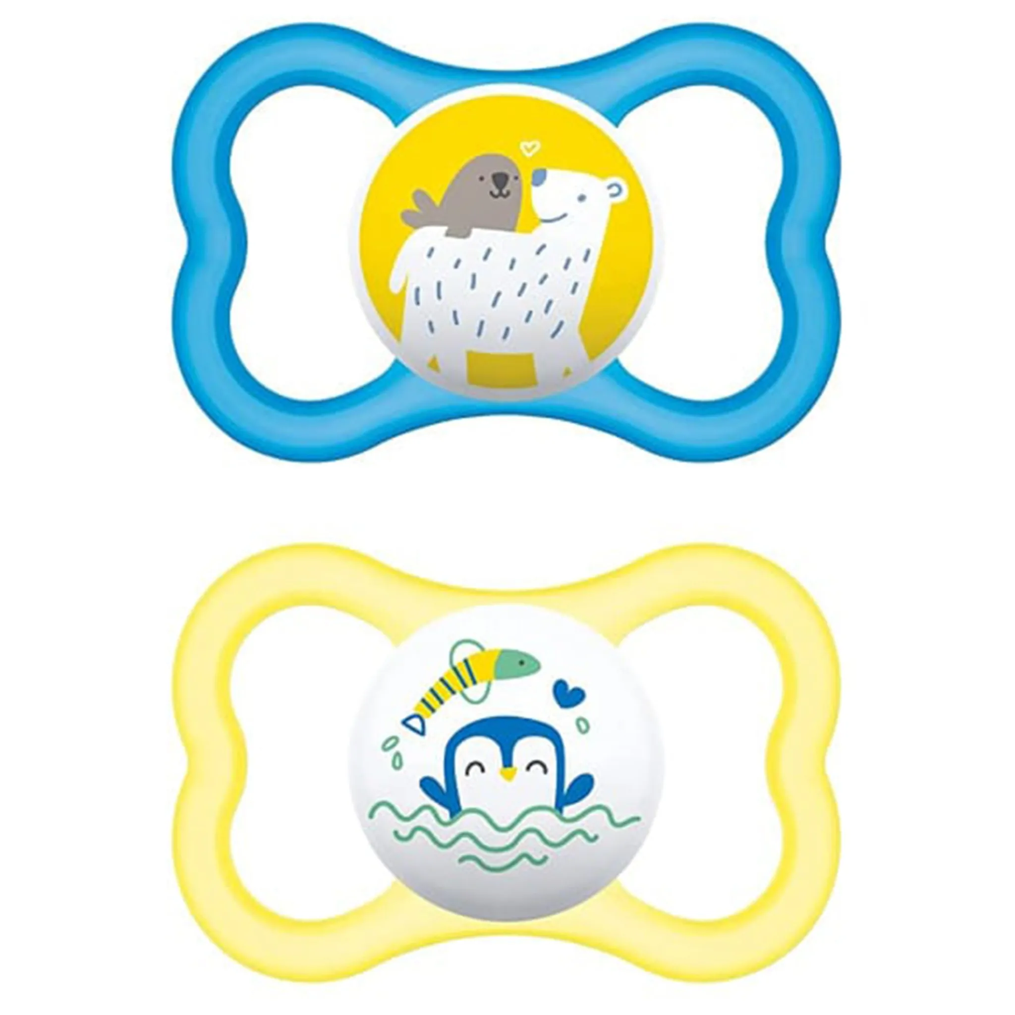Mam Baby Pacifiers & Clips|Pacifiers & Clips>6m+ Sensitive Skin Air Orthodontic Pacifier (2) - Blue