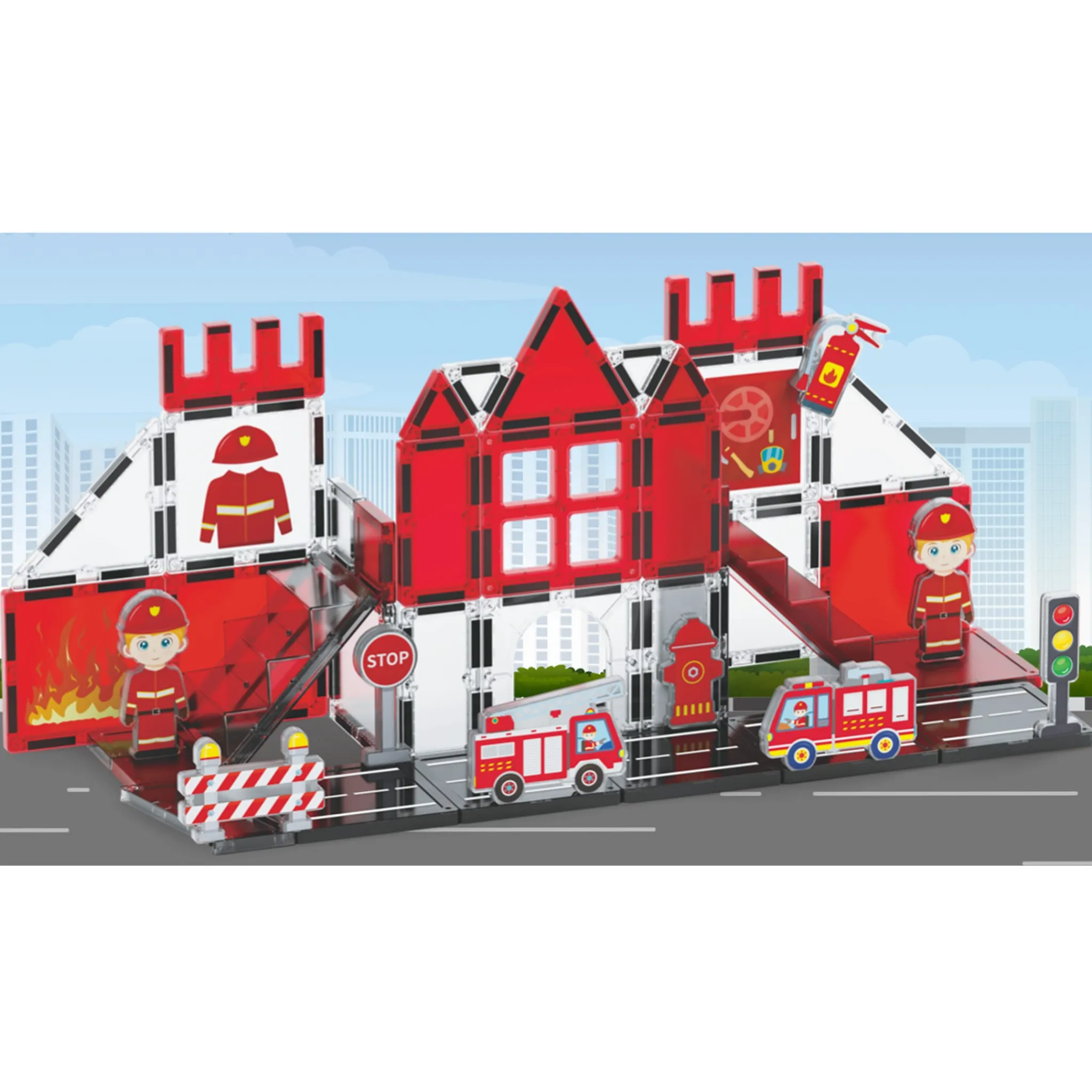 Kids Bebe Confort Assembly & Construction>Magnetic Tiles - Firefighters