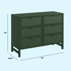 DaVinci Margot 6 Drawers Dresser - Forest Green