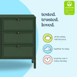 DaVinci Margot 6 Drawers Dresser - Forest Green