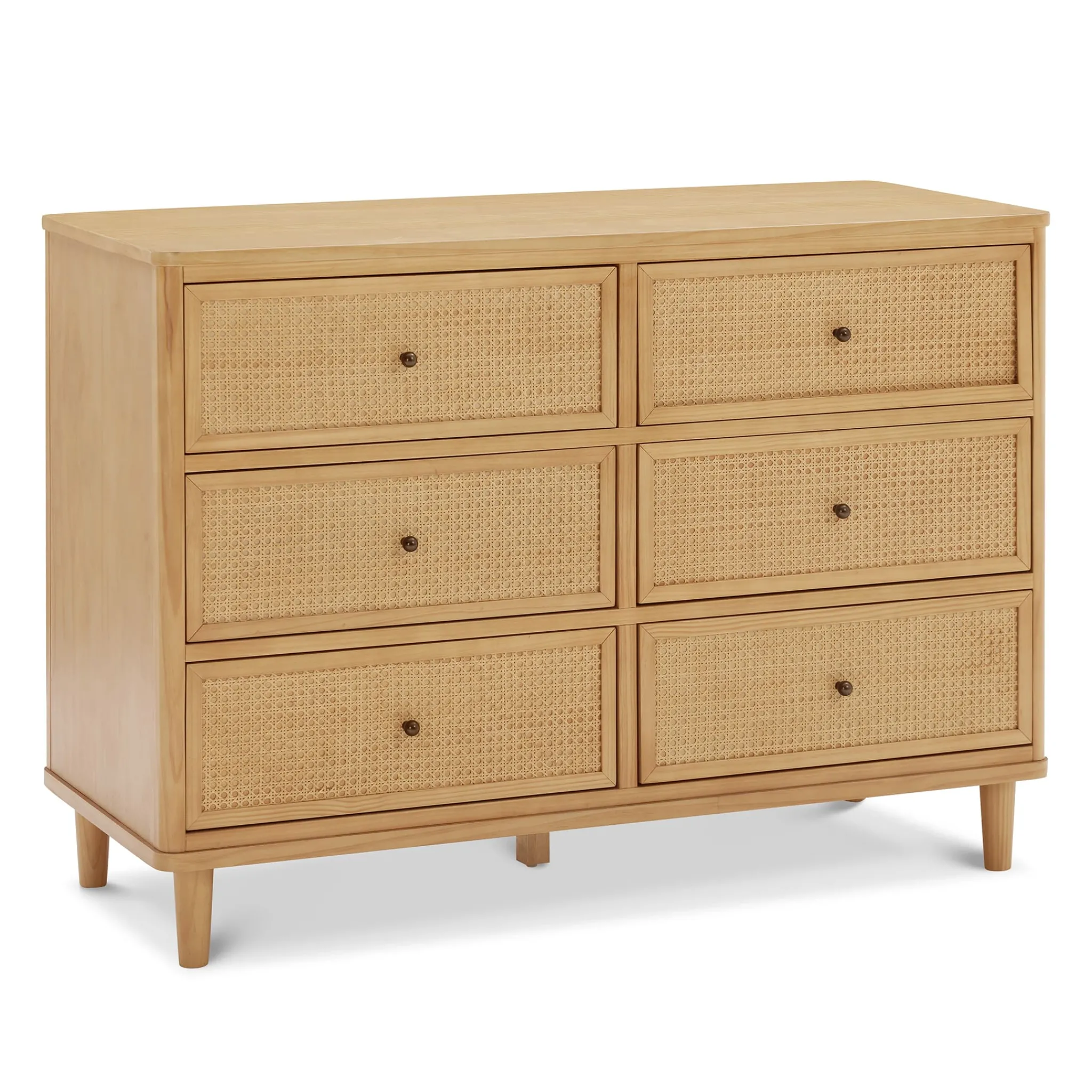 Namesake Storage Furniture>Marin with Cane 6 Drawer Assembled Dresser - Honey and Honey Cane