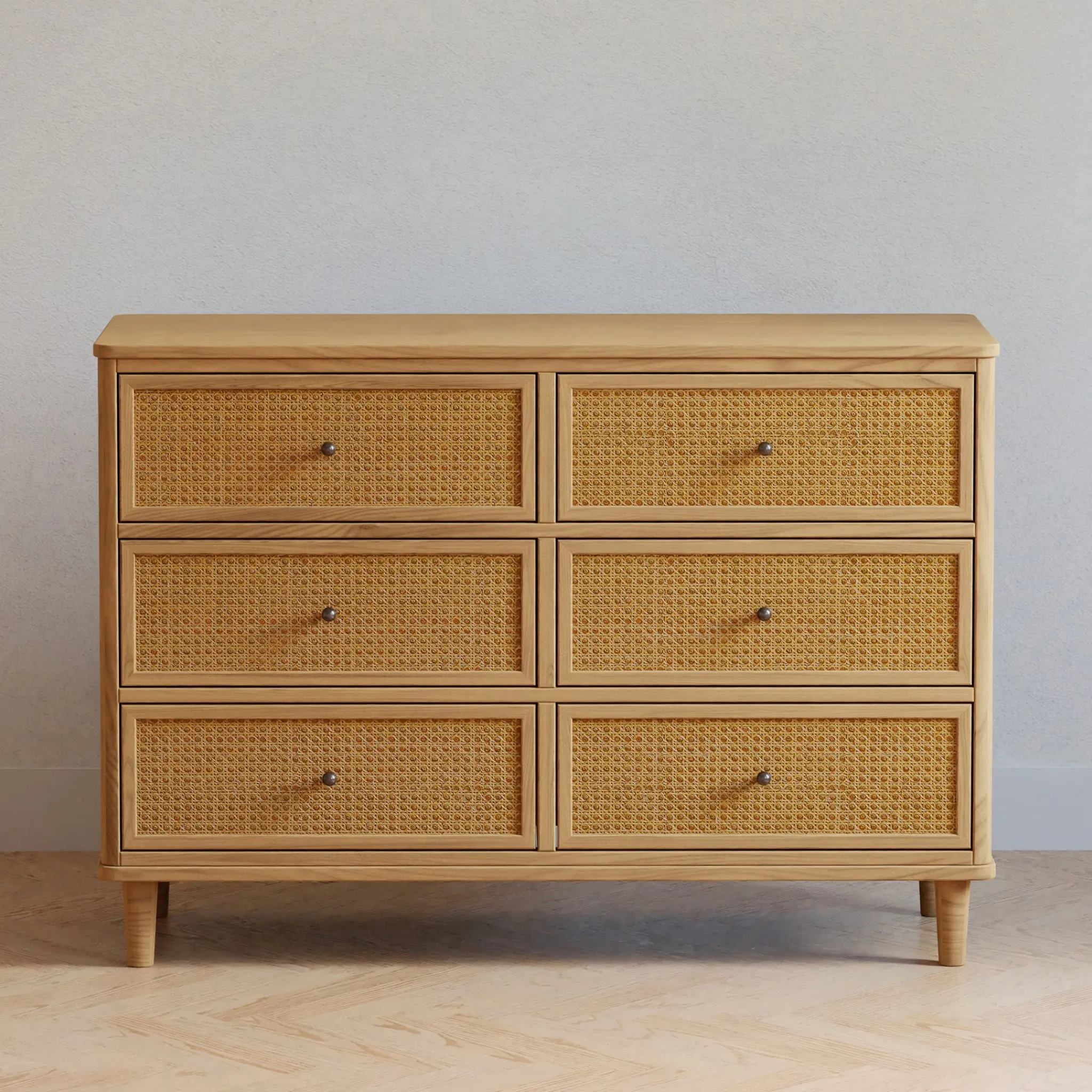 Namesake Storage Furniture>Marin with Cane 6 Drawer Assembled Dresser - Honey and Honey Cane