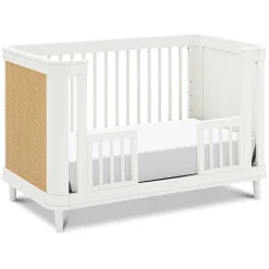 Namesake Marin with Cane 3-in-1 Convertible Crib - Warm White and Honey Cane