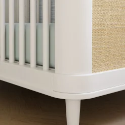 Namesake Marin with Cane 3-in-1 Convertible Crib - Warm White and Honey Cane