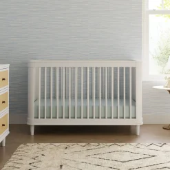 Namesake Marin with Cane 3-in-1 Convertible Crib - Warm White and Honey Cane