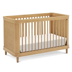 Namesake Cribs & Mattresses|Cribs & Mattresses>Marin with Cane 3-in-1 Convertible Crib - Honey and Honey Cane