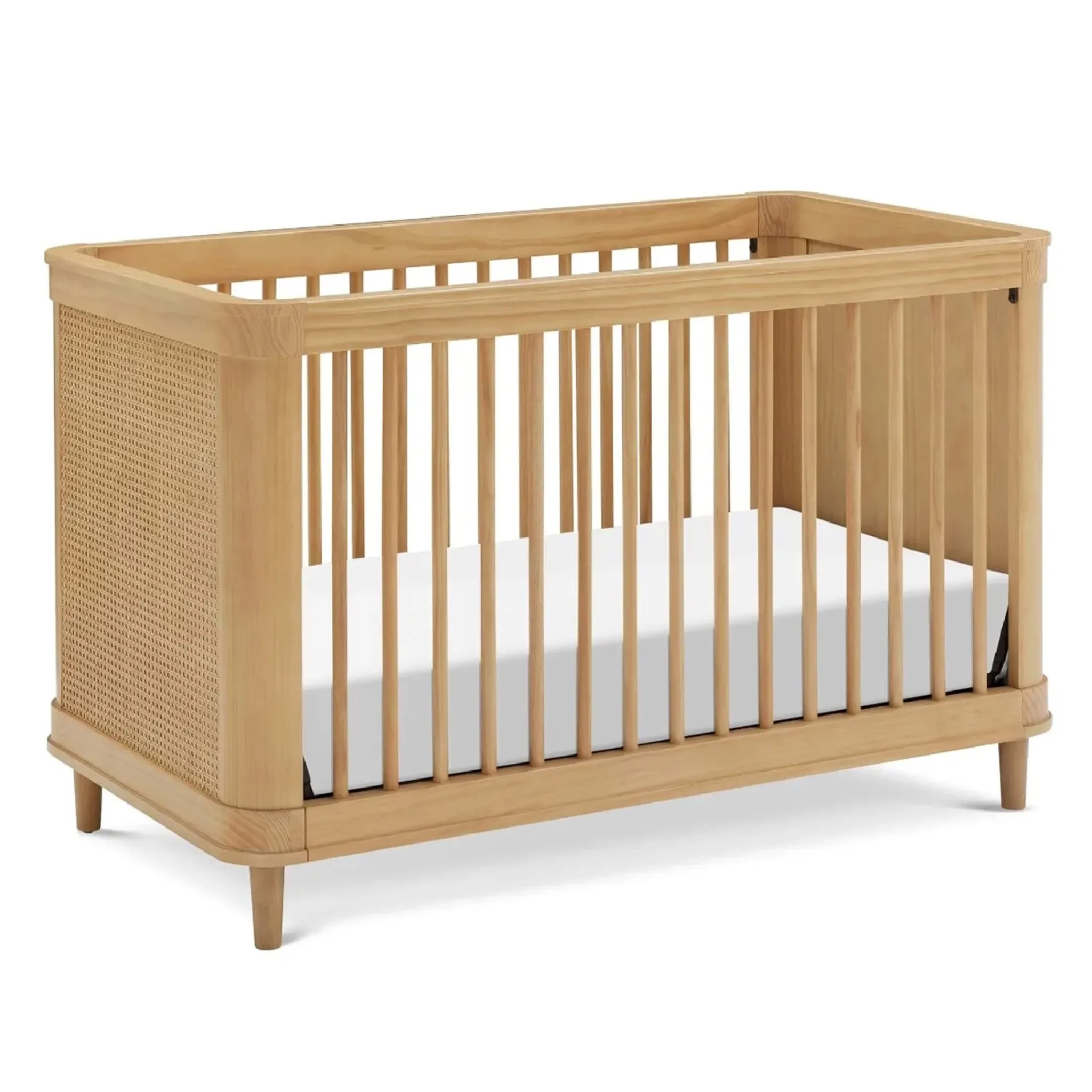 Namesake Cribs & Mattresses|Cribs & Mattresses>Marin with Cane 3-in-1 Convertible Crib - Honey and Honey Cane
