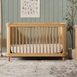 Namesake Cribs & Mattresses|Cribs & Mattresses>Marin with Cane 3-in-1 Convertible Crib - Honey and Honey Cane