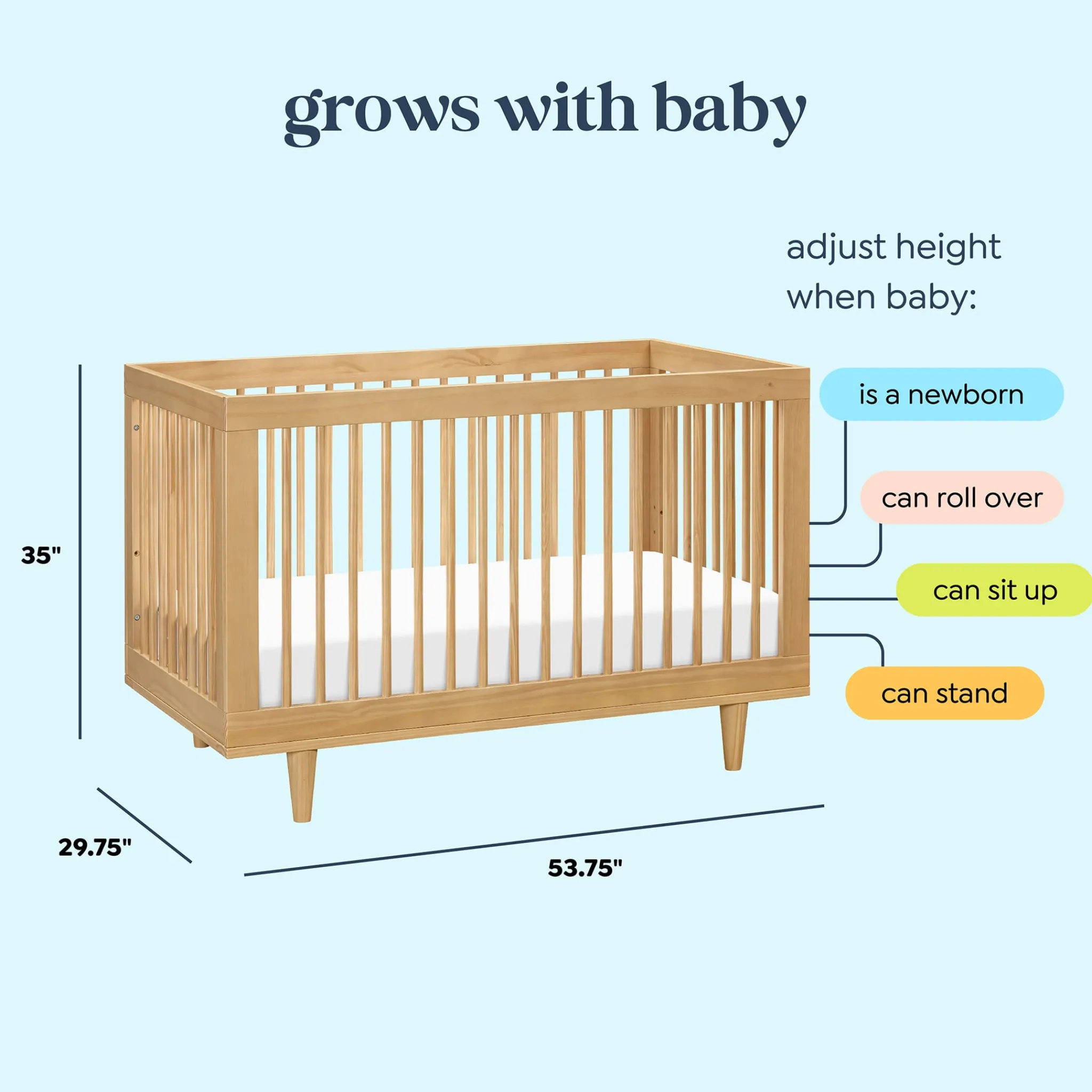 DaVinci Marley 3-in-1 Convertible Crib - Honey