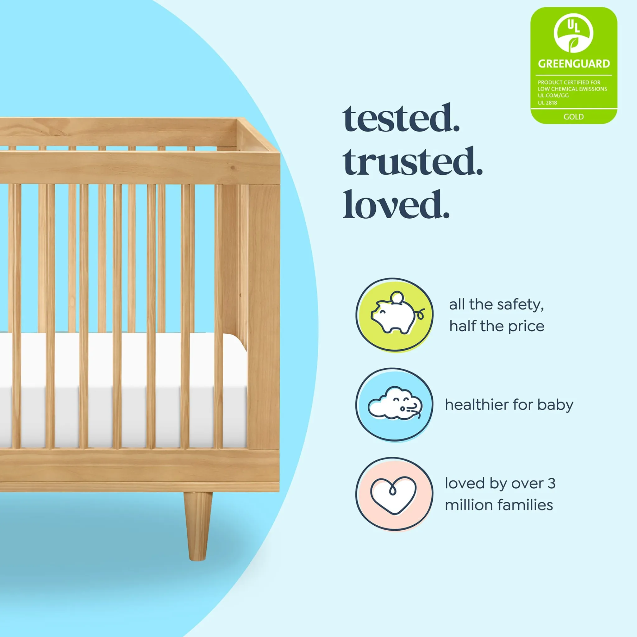 DaVinci Marley 3-in-1 Convertible Crib - Honey