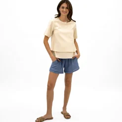 Bella Maternite Maternity Chambray Shorts