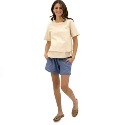 Bella Maternite Maternity Chambray Shorts