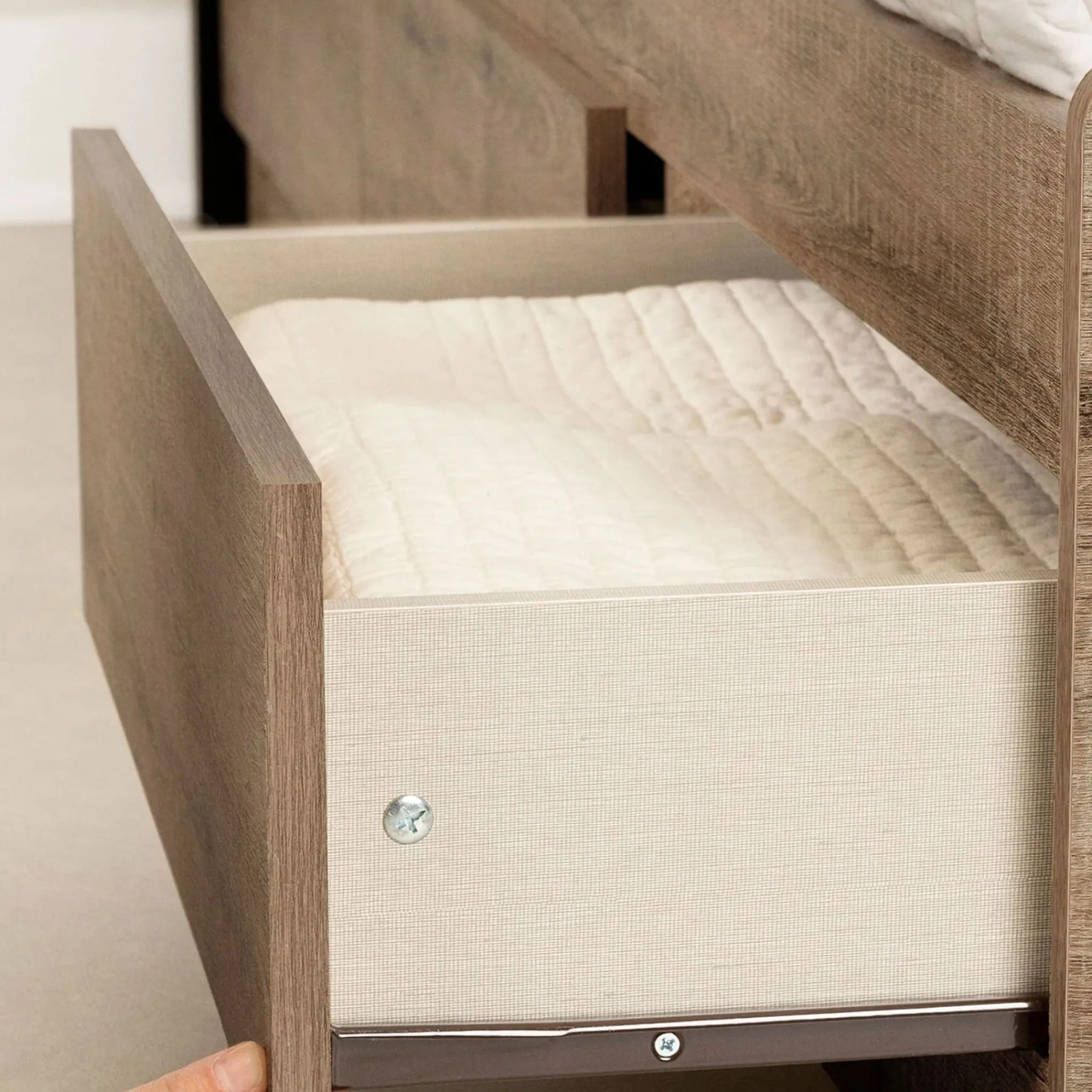 South Shore Mates Bed with 3 Drawers - Arlen Weathered Oak