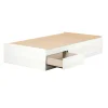 South Shore Twin, Full & Queen Beds>Mates Bed With 3 Drawers- Arlen White Pine