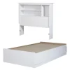 South Shore Twin, Full & Queen Beds>Mates Bed With Bookcase Headboard Set - Vito Pure White