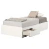 South Shore Mates Twin Bed with 3 drawers - Pure White