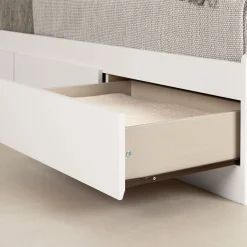 South Shore Mates Twin Bed with 3 drawers - Pure White
