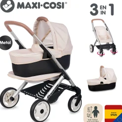Smoby Maxi Cosi 3-in-1 Stroller - Beige