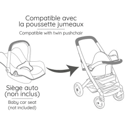 Smoby Maxi-cosi Twin Doll Stroller - Beige