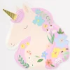 Meri Meri Party Supplies>Meadow Unicorns Shaped Plates (8)