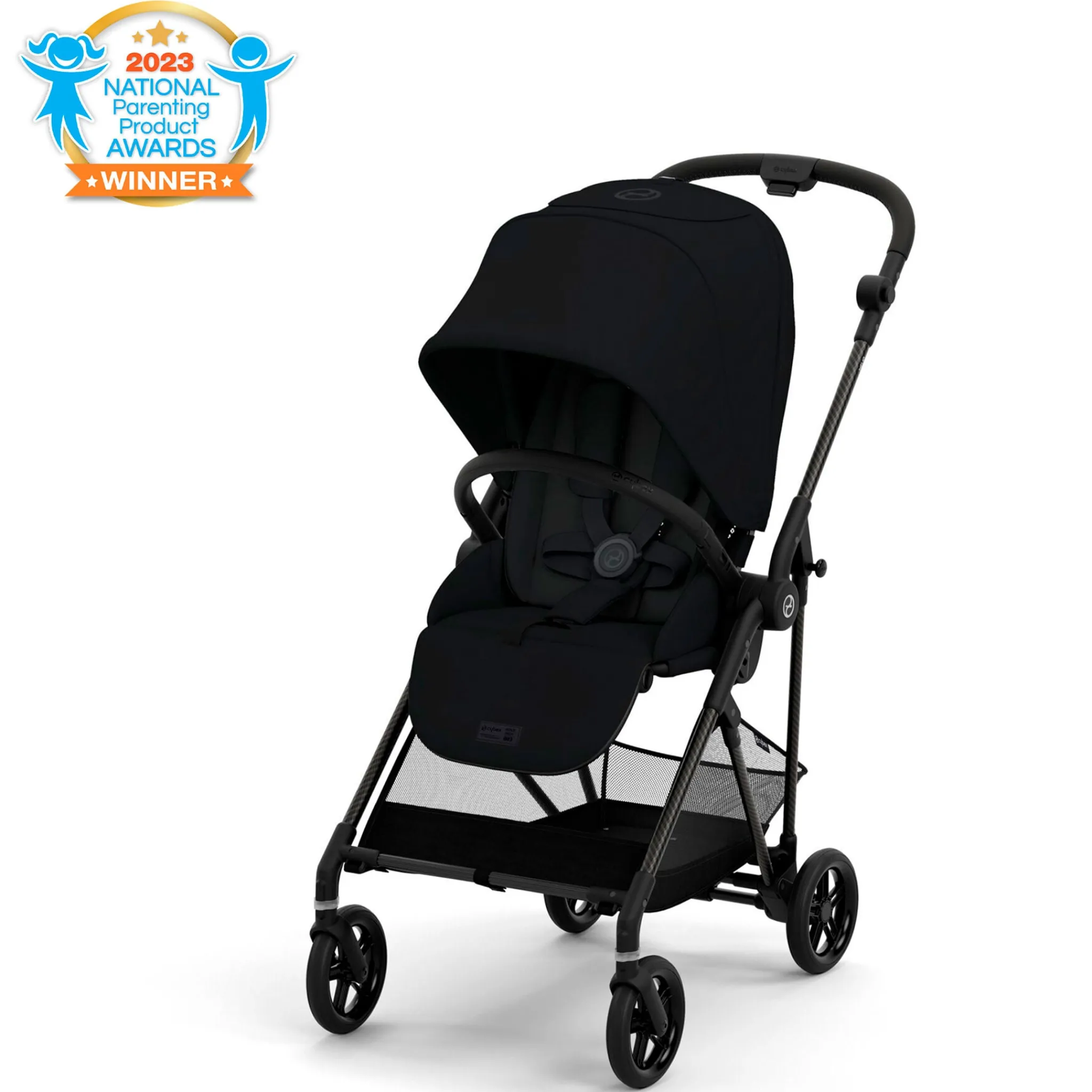 Kids Cybex Melio Carbon 3 Ultra Lightweight Stroller - Moon Black