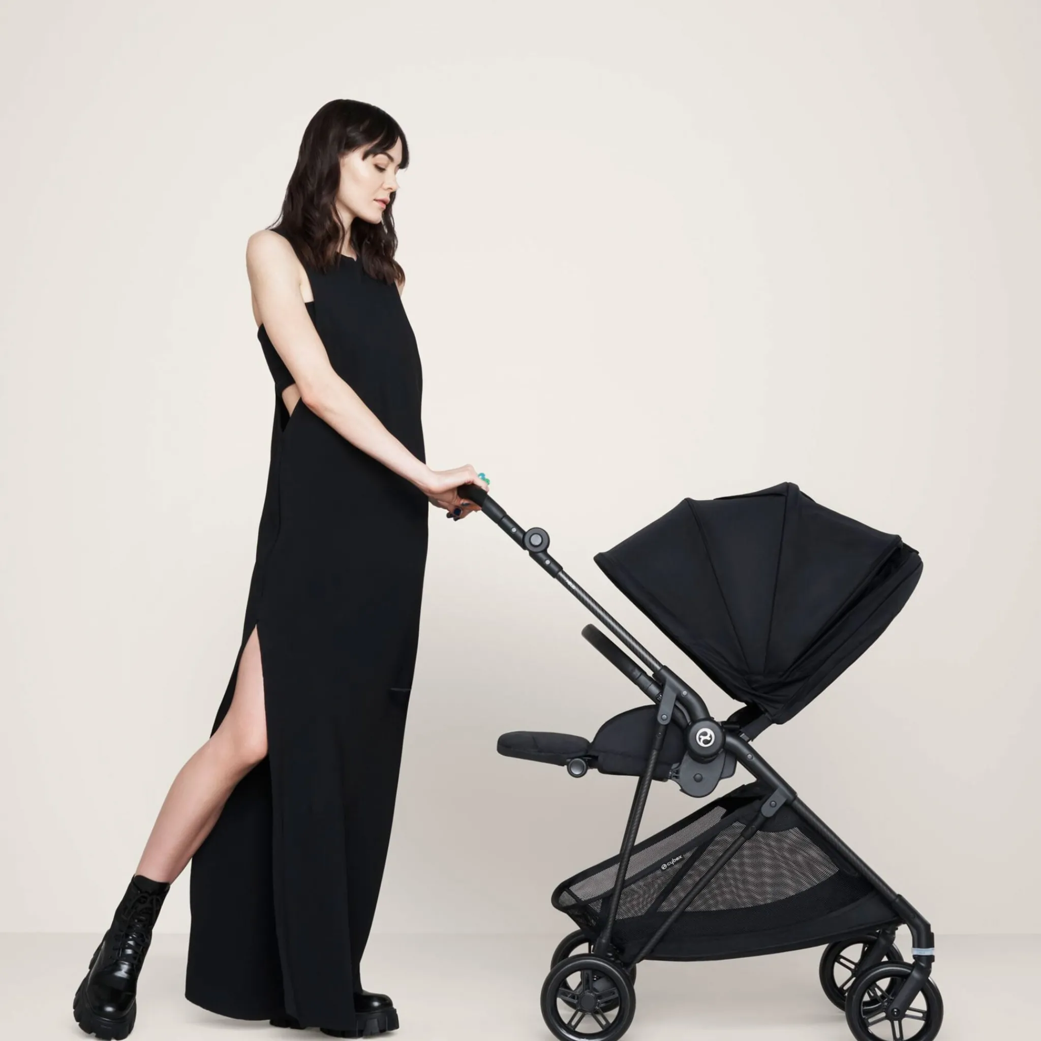 Kids Cybex Melio Carbon 3 Ultra Lightweight Stroller - Moon Black