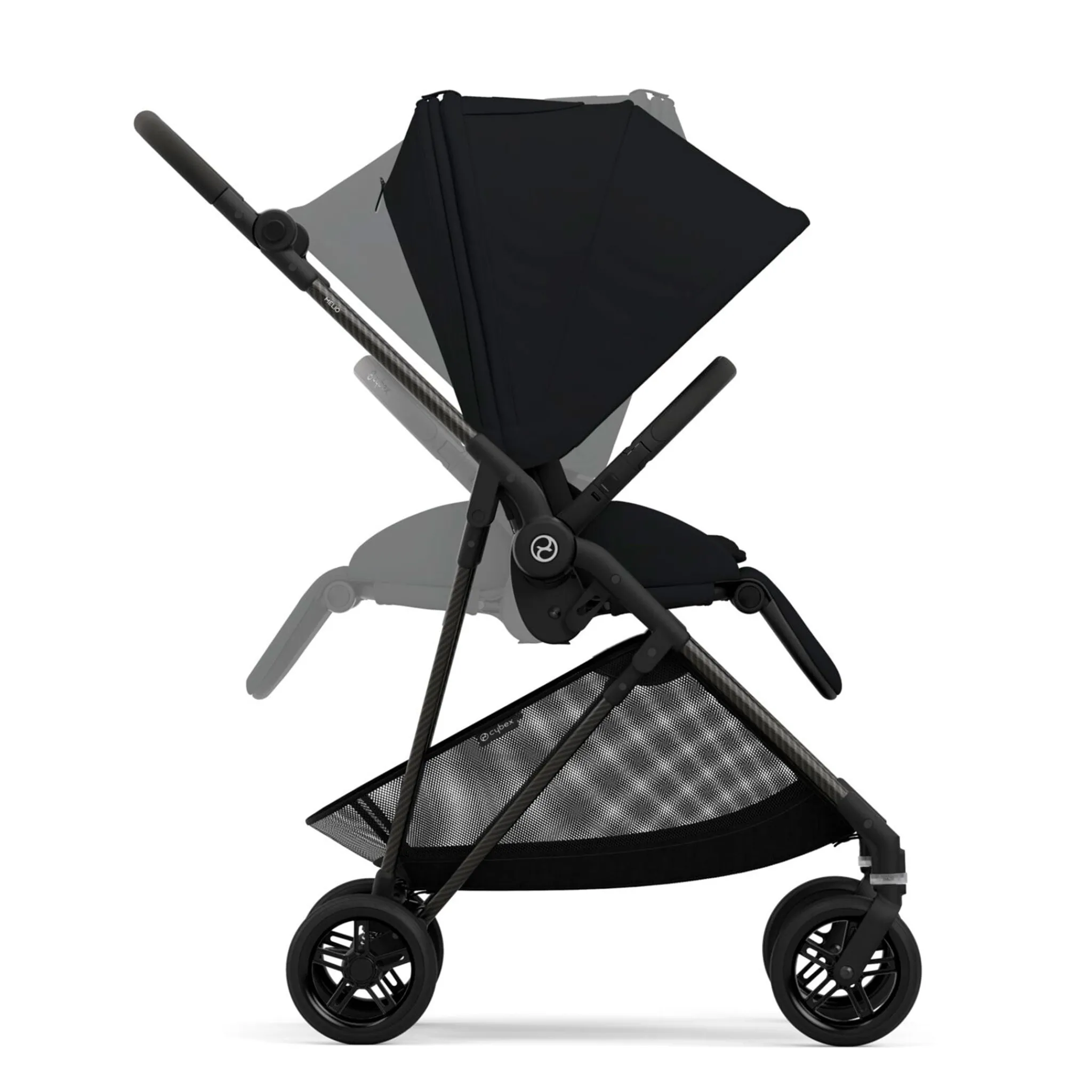Kids Cybex Melio Carbon 3 Ultra Lightweight Stroller - Moon Black