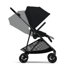 Kids Cybex Melio Carbon 3 Ultra Lightweight Stroller - Moon Black
