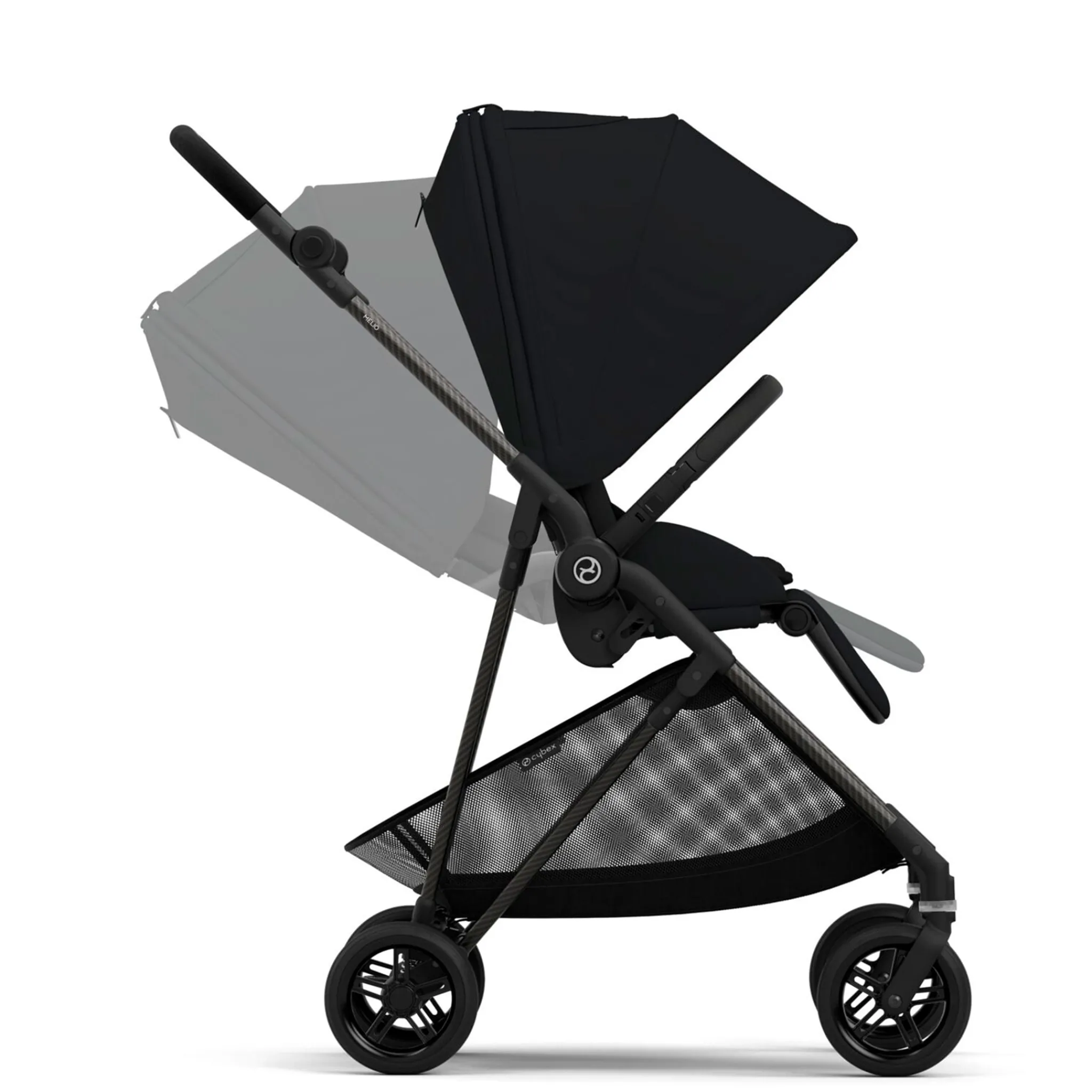 Kids Cybex Melio Carbon 3 Ultra Lightweight Stroller - Moon Black