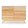 Dadada Baby Merry 6-Drawer Dresser - White/Natural