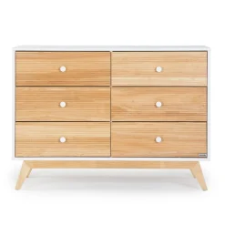 Dadada Baby Merry 6-Drawer Dresser - White/Natural