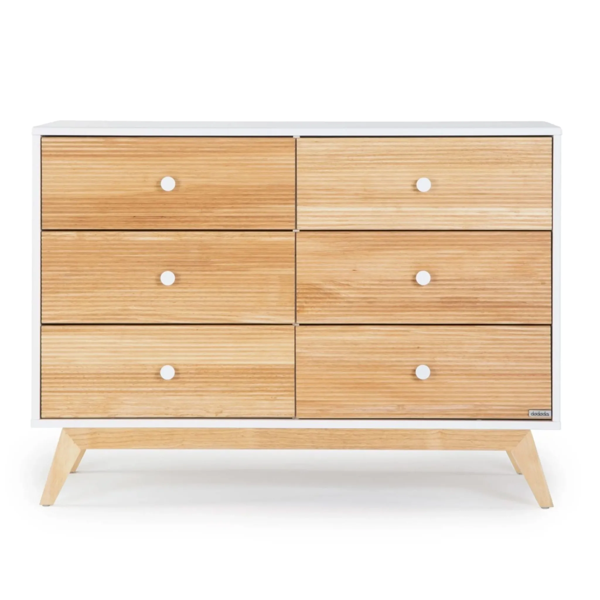 Dadada Baby Merry 6-Drawer Dresser - White/Natural