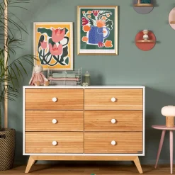Dadada Baby Merry 6-Drawer Dresser - White/Natural