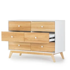 Dadada Baby Merry 6-Drawer Dresser - White/Natural