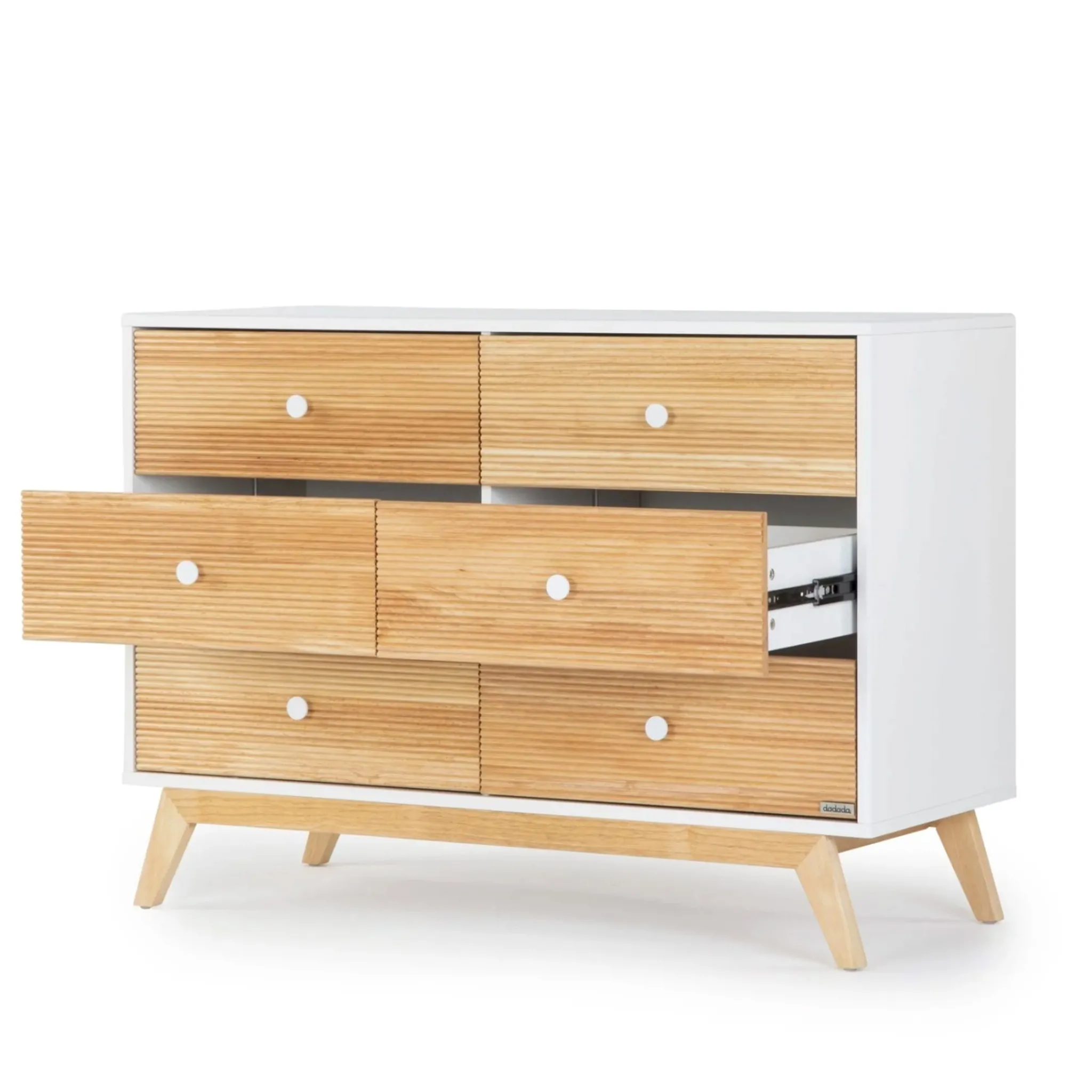 Dadada Baby Merry 6-Drawer Dresser - White/Natural