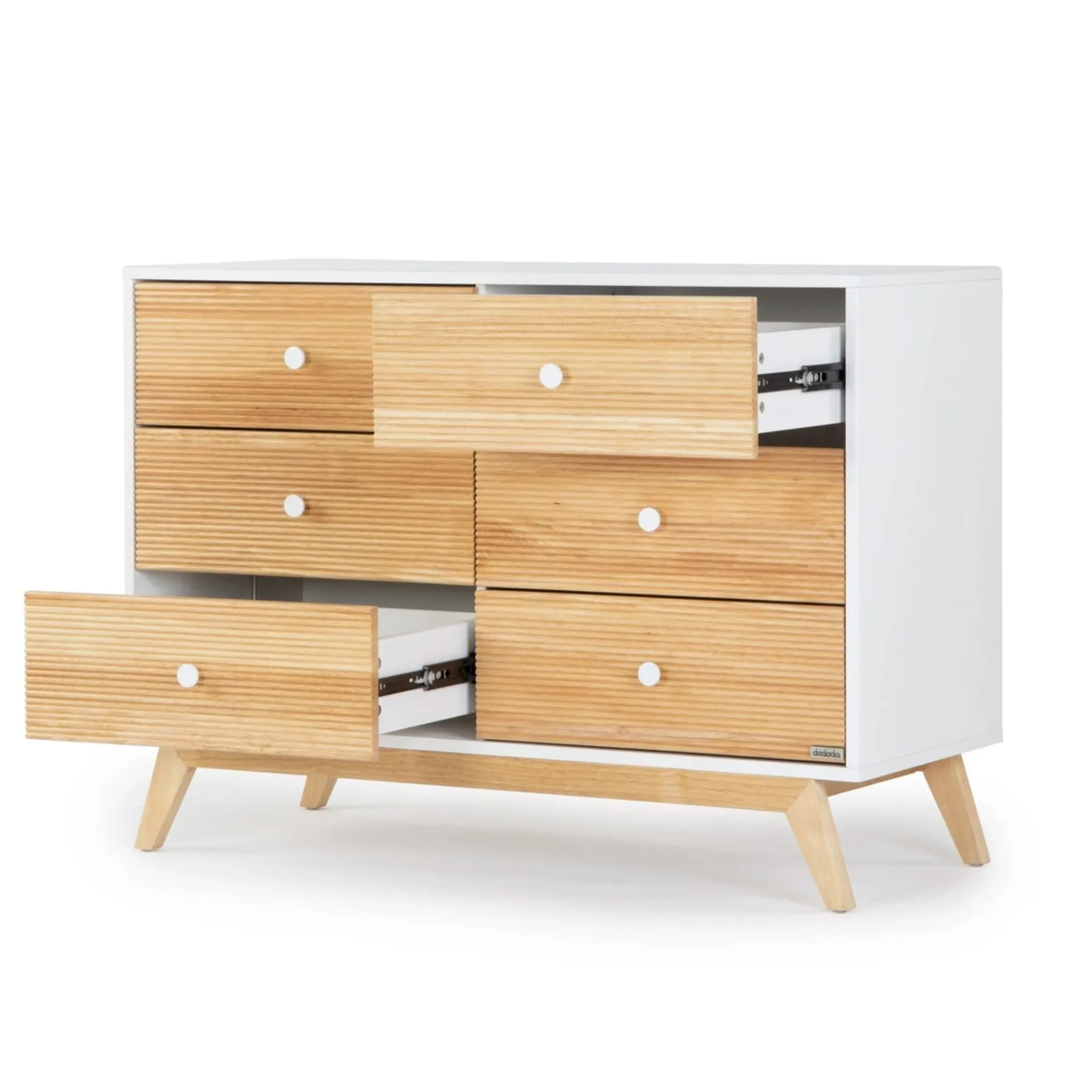 Dadada Baby Merry 6-Drawer Dresser - White/Natural