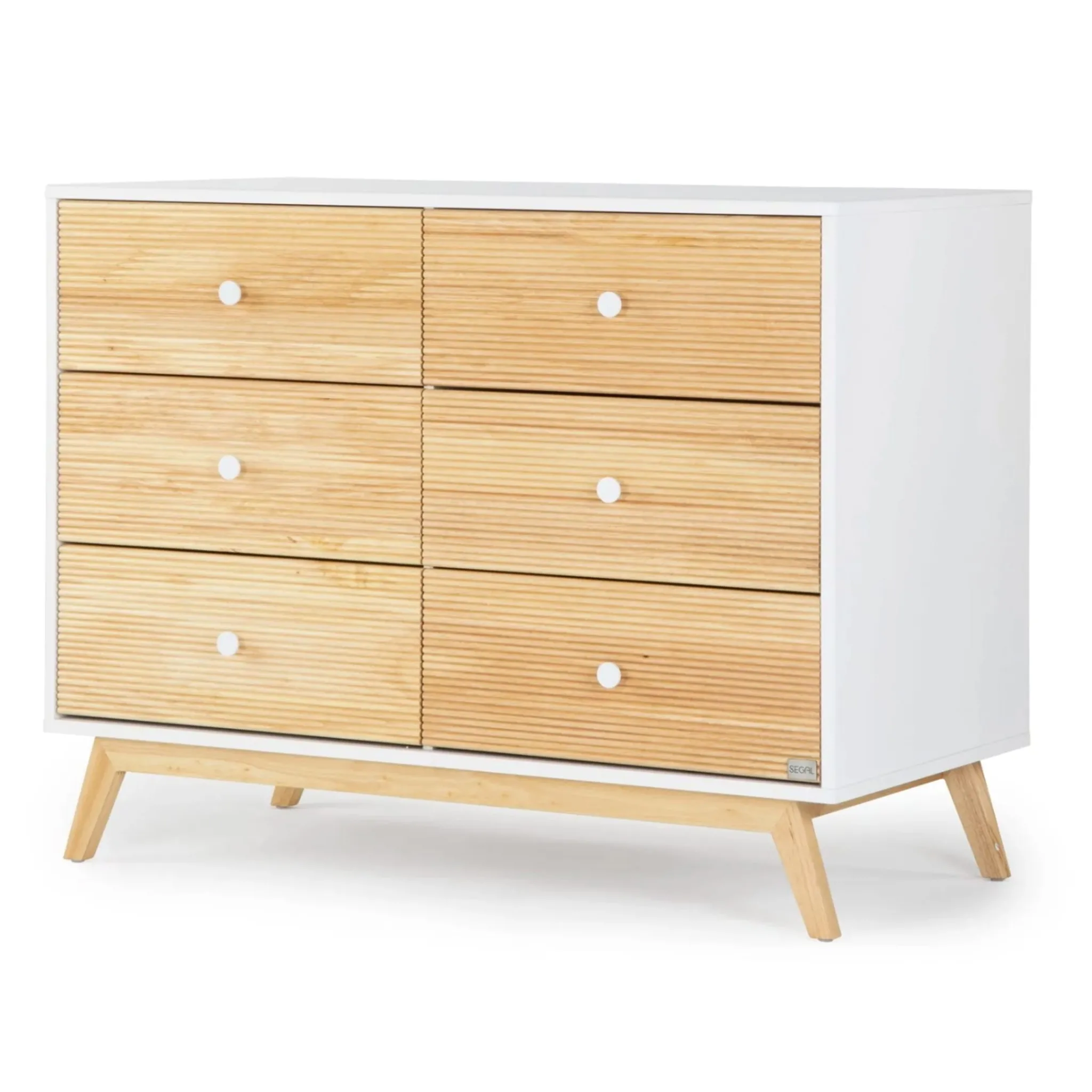 Dadada Baby Merry 6-Drawer Dresser - White/Natural