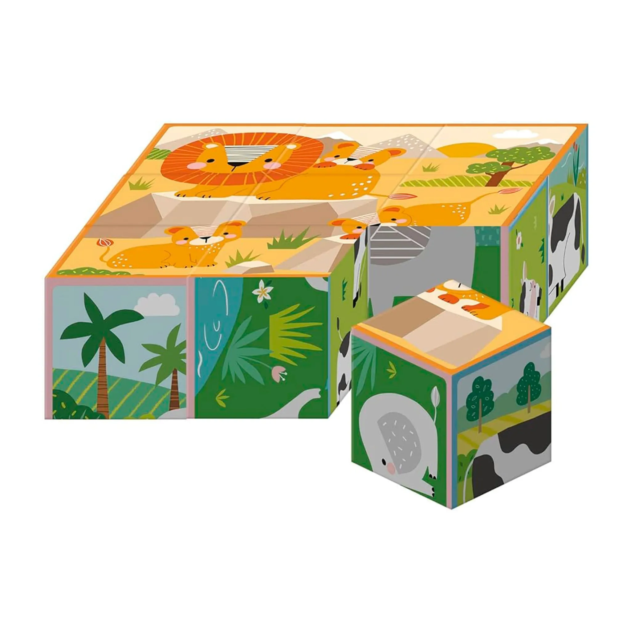 Kids Auzou Puzzles>Mes Cubes Puzzles - Animaux de la Jungle