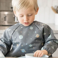 Kids Tiny Twinkle Mess proof Full Sleeve Bib - Space