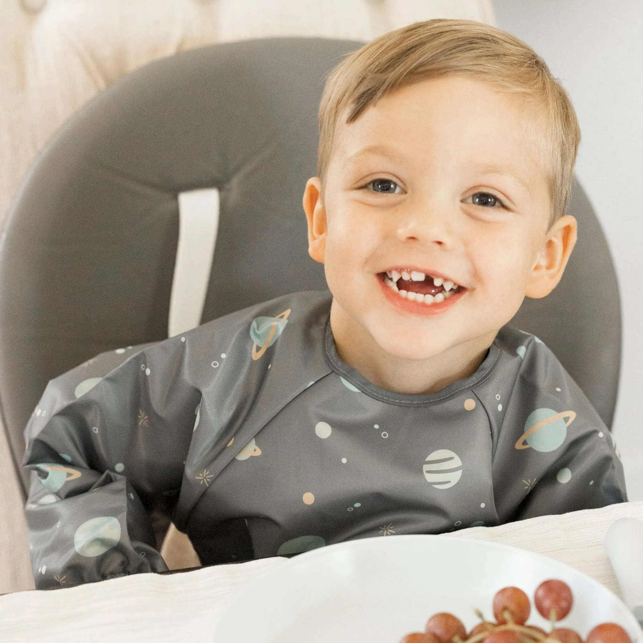 Kids Tiny Twinkle Mess proof Full Sleeve Bib - Space
