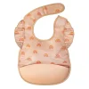 Tiny Twinkle Mess proof Silicone Pocket Bib Ruffle - Boho Rainbow