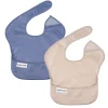 Tiny Twinkle Mess-proof Easy Bib 2-pack - Blue / Taupe