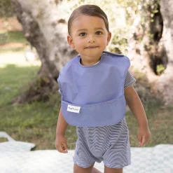 Tiny Twinkle Mess-proof Easy Bib 2-pack - Blue / Taupe