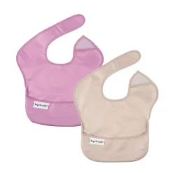 Tiny Twinkle Bibs|Breastfeeding>Mess-proof Easy Bib 2-pack - Lilac / Taupe