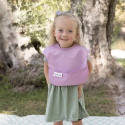 Tiny Twinkle Bibs|Breastfeeding>Mess-proof Easy Bib 2-pack - Lilac / Taupe