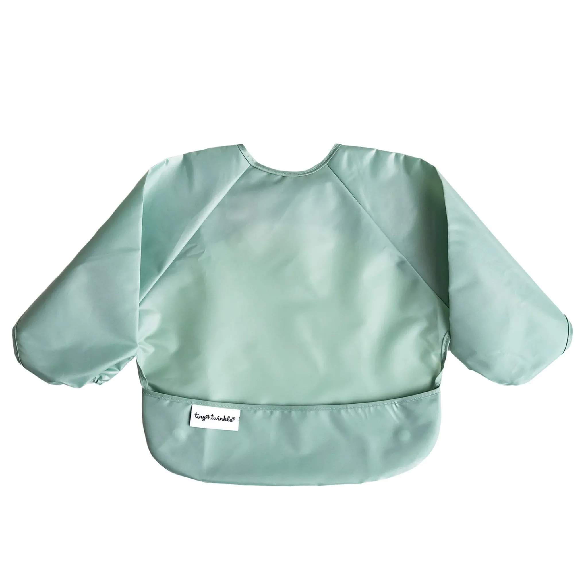 Kids Tiny Twinkle Mess-proof Full Sleeve Bib 2 Pack - Sage / Charcoal