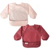Kids Tiny Twinkle Bibs|Breastfeeding>Mess-proof Full Sleeve Bib 2 Pack - Rose/ Burgundy