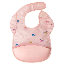 Tiny Twinkle Bibs|Breastfeeding>Mess-proof Silicone Pocket Bib Ruffle - Unicorn Confetti