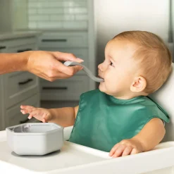 Tiny Twinkle Mess-proof Silicone Pocket Bib - Olive Green