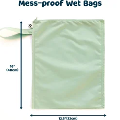 Tiny Twinkle Mess-proof Wet Bags 2-Pack - Pink / Brown Checkers